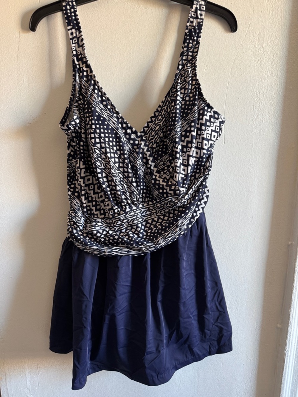 Maxine of Hollywood Navy and White Patterned Swim Mini